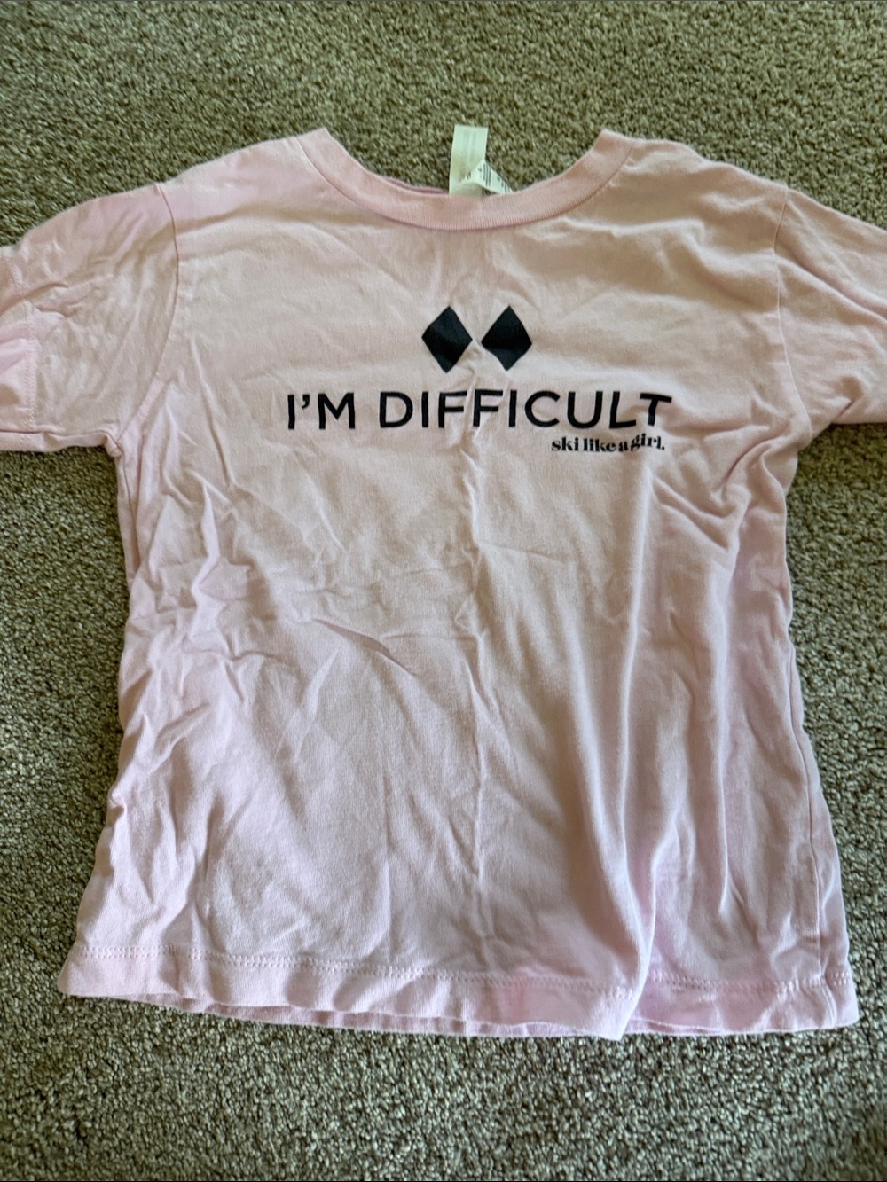 Bella Canvas Light Pink Kids' Graphic Tee - I'M DIFFICULT